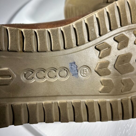ECCO Mens Shoes Size 12 Suede Leather Sneakers Comfort Casual Brown Blue Lace Up - Picture 9 of 12